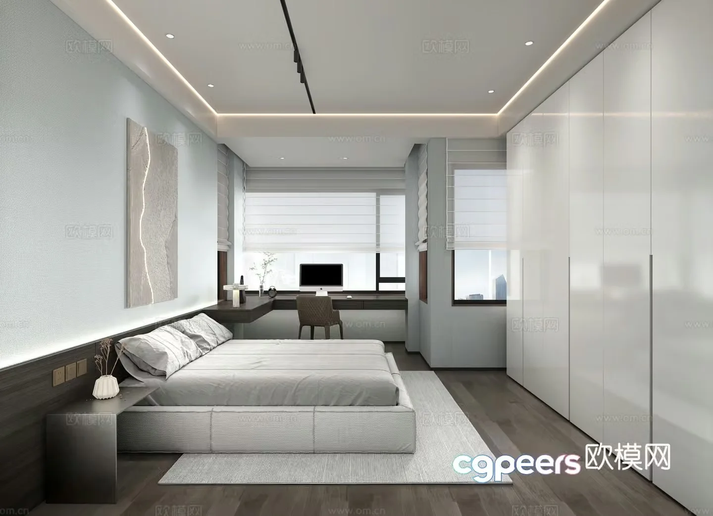Modern bedroom master bedroom 3d model