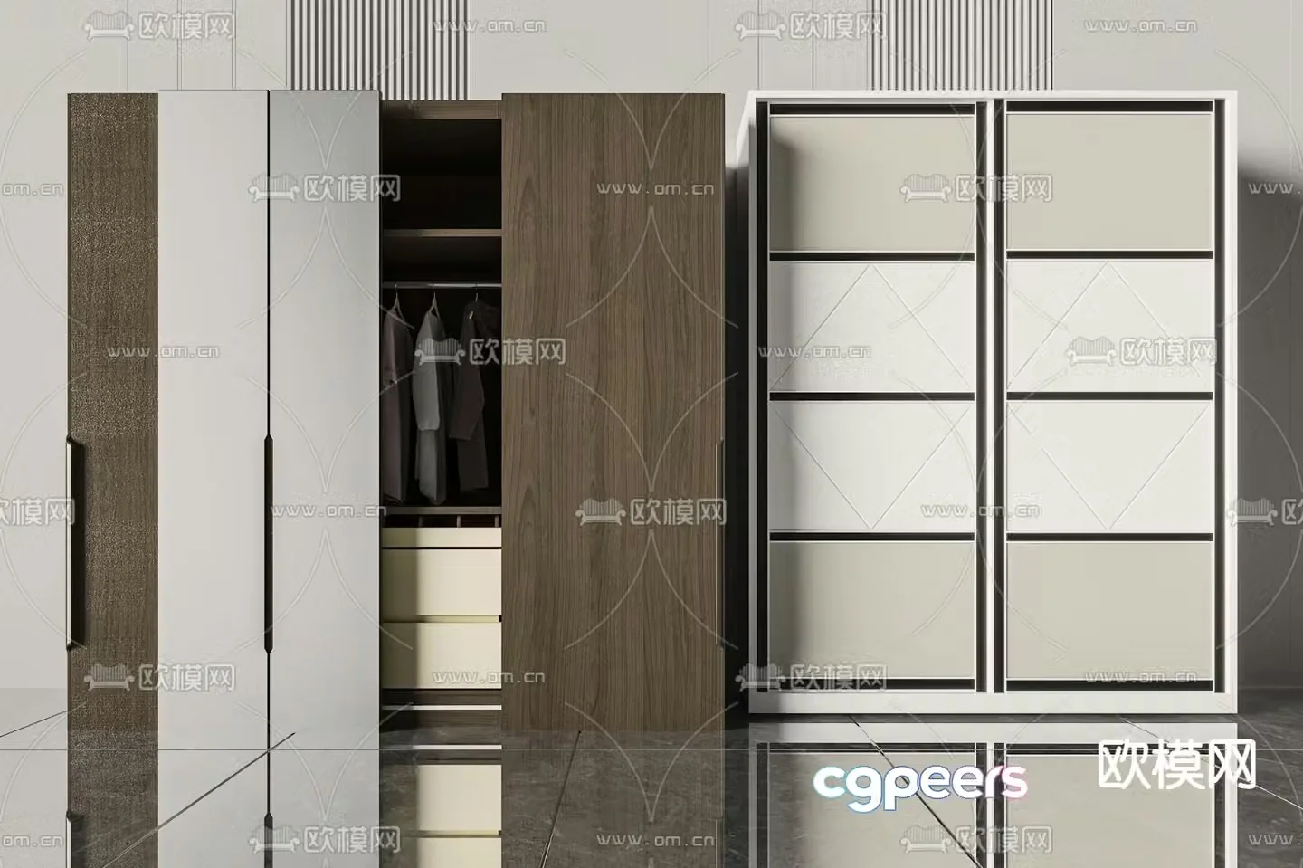 Push and pull wardrobe wardrobe 3d model