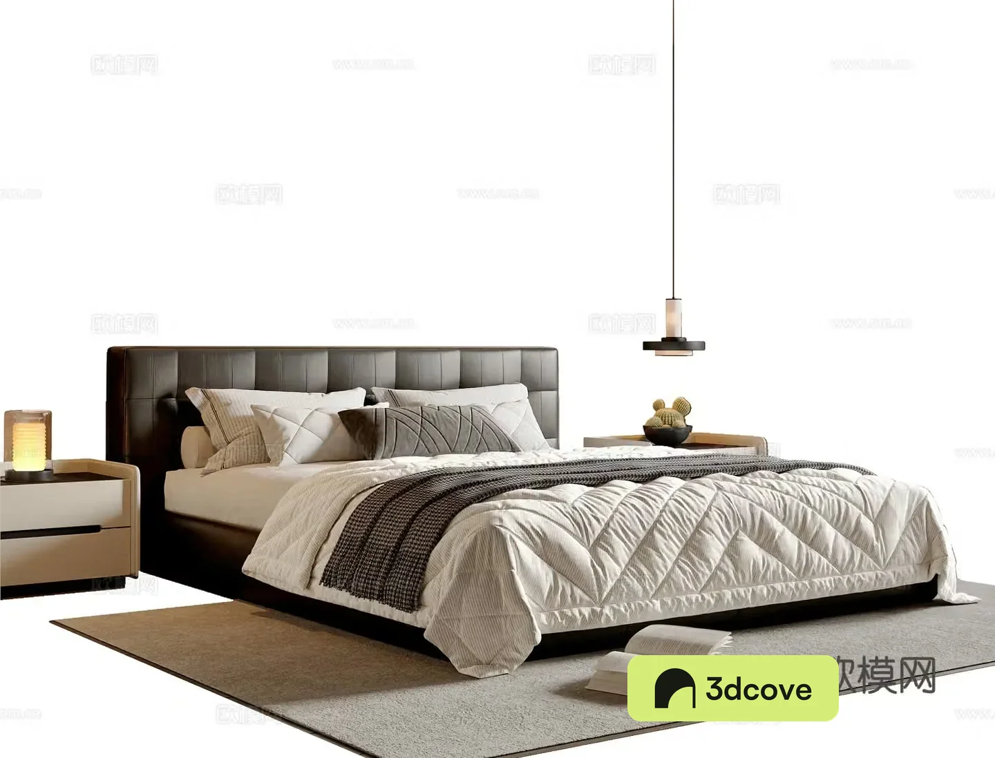 Modern simple double bed Table lamp Chandelier