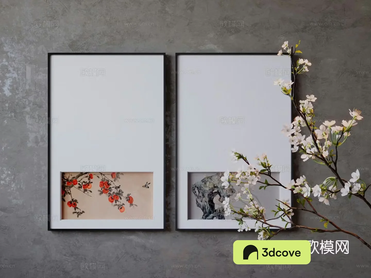 New Chinese style hanging painting combination