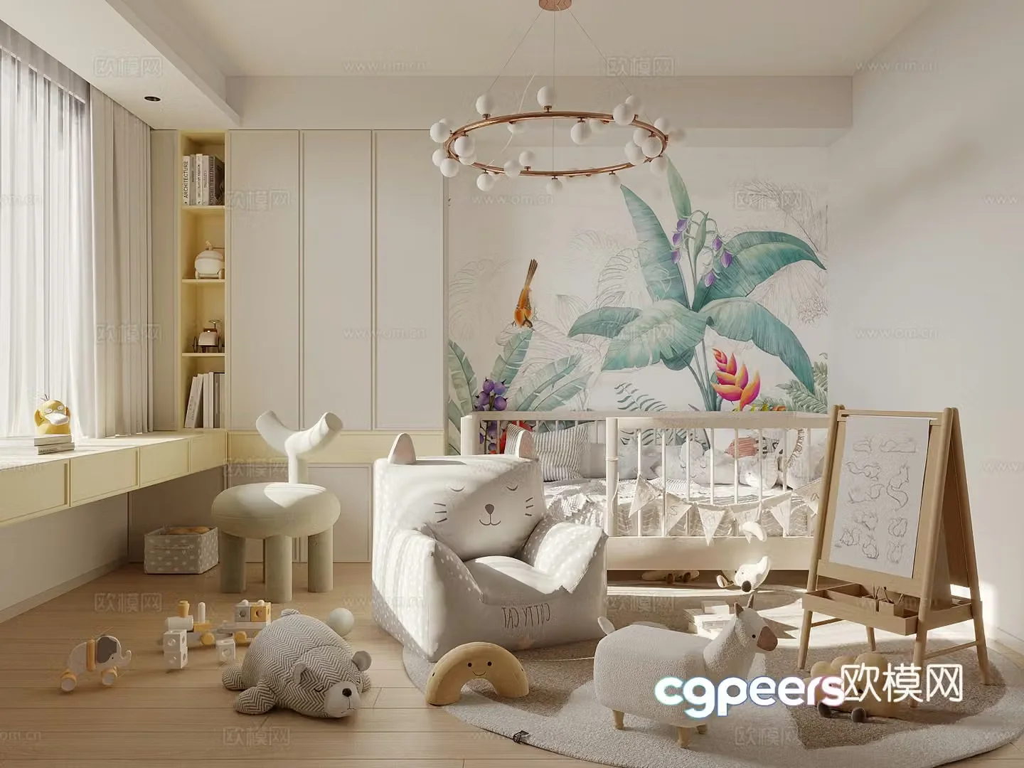 Modern children’s entertainment room Modern children’s entertainment room Children’s storage cabinet Tent Children’s wardrobe 3d model