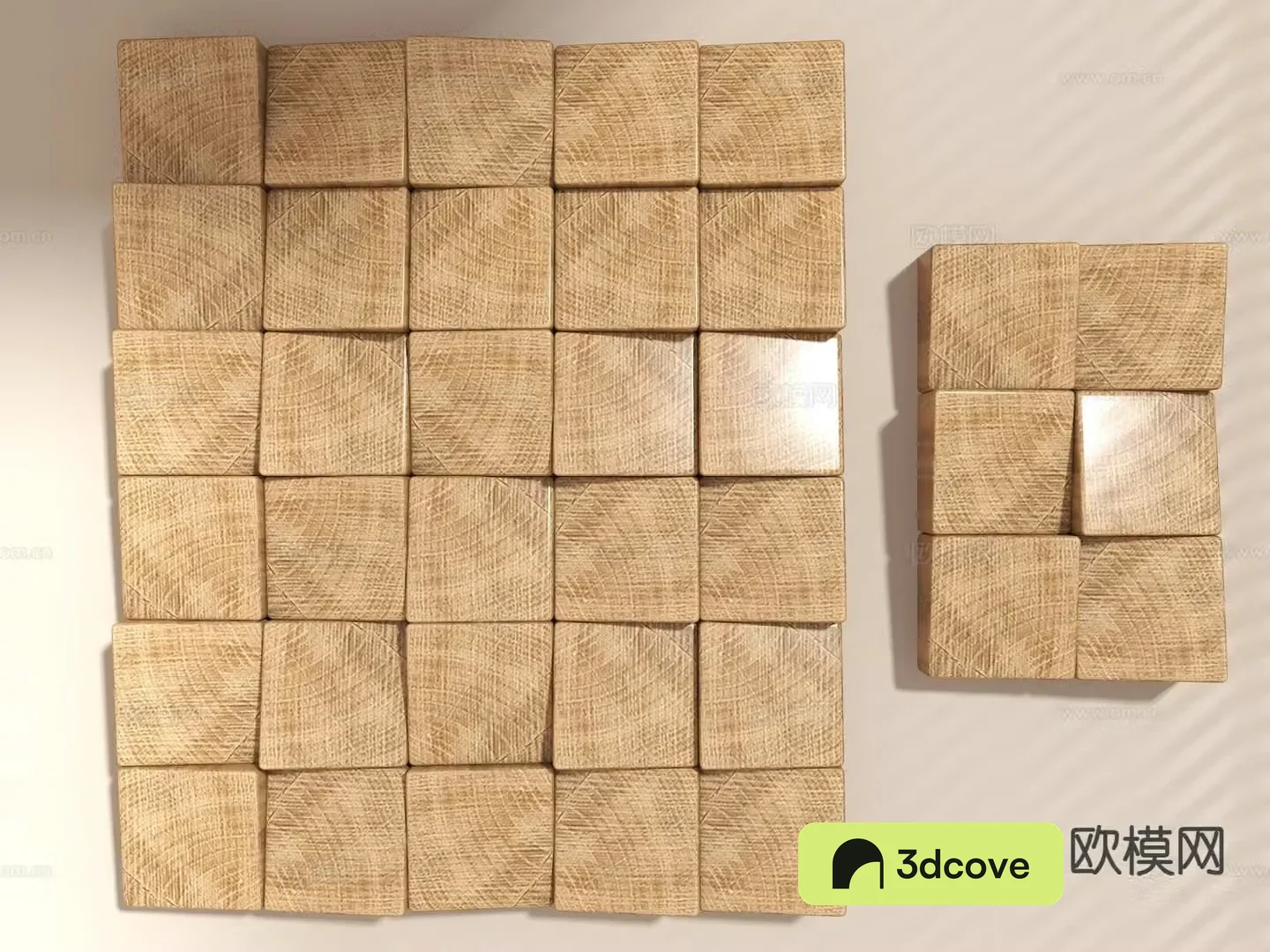 Wood mosaic wall decoration three-dimensional wall decoration