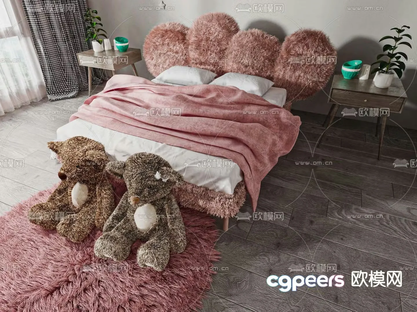 Modern children’s bed 3d model