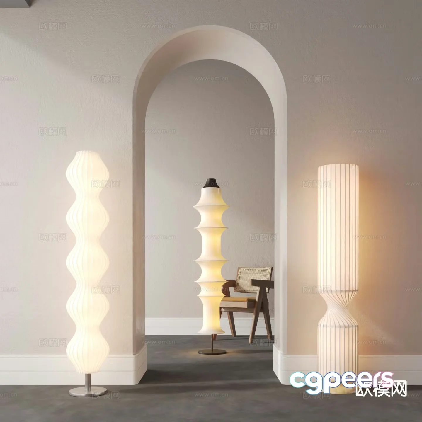 Wabi-sabi floor lamp ambient light 3d model
