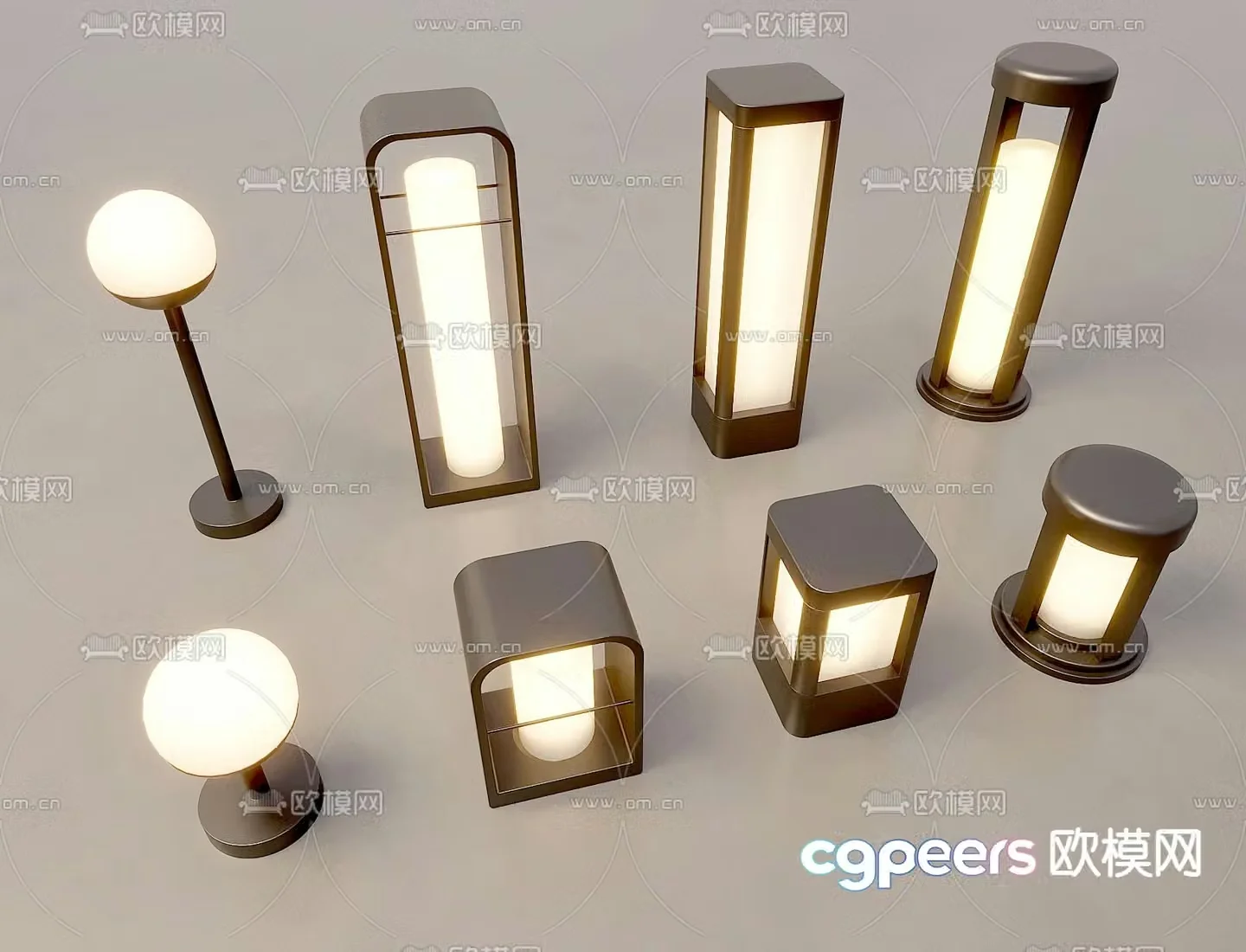 Landscape lights outdoor lights lawn lights grass lamp 3d model