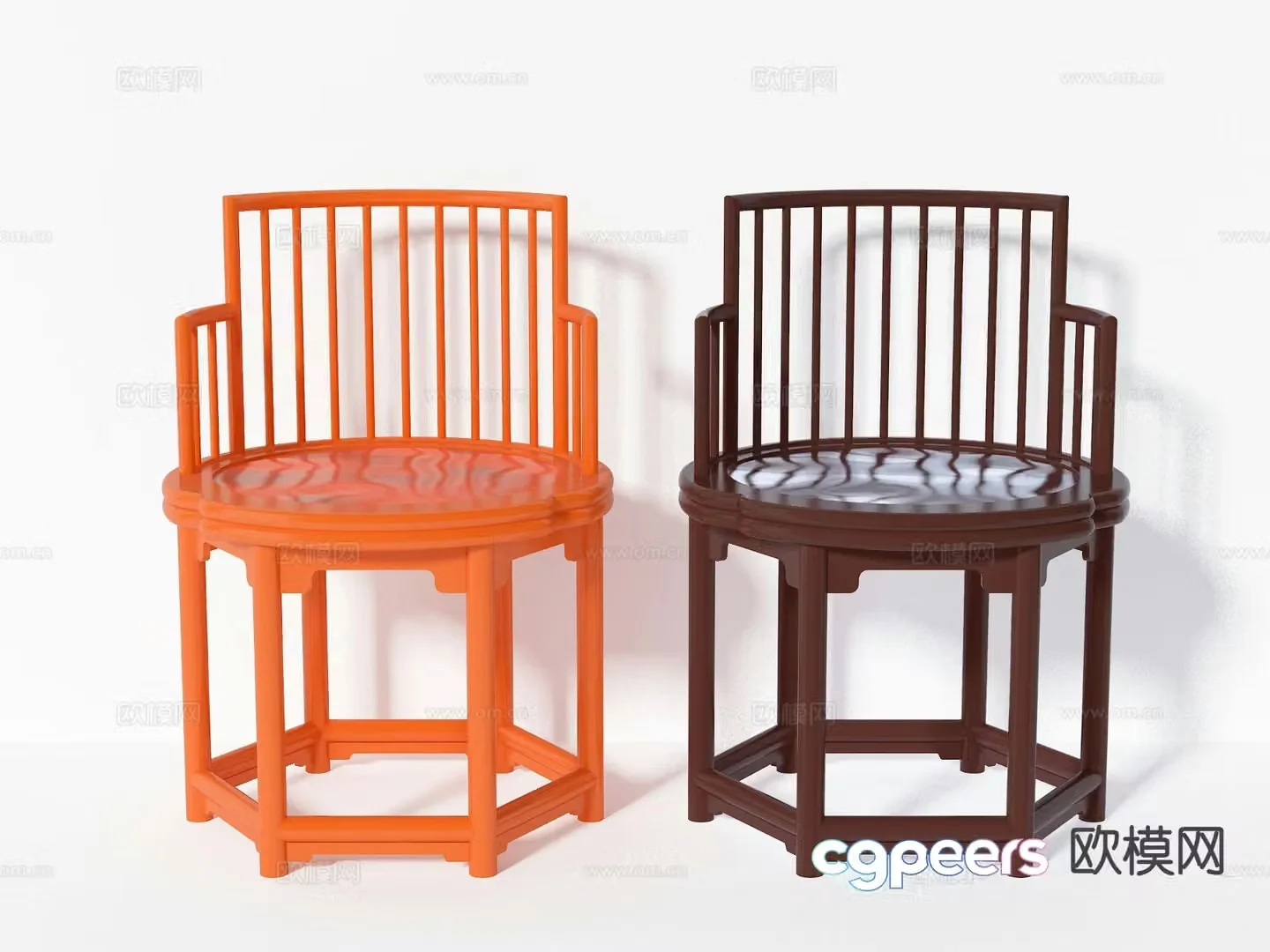 Nordic chair dining chair leisure chair 3d model