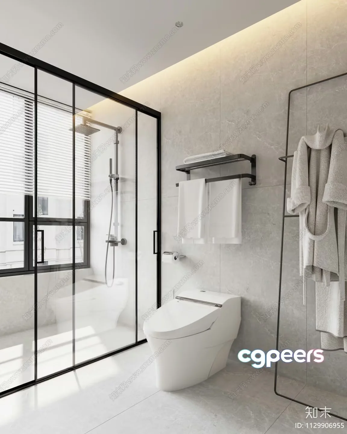 Modern White Bathroom 3D Model – 10867 – VRAY Render