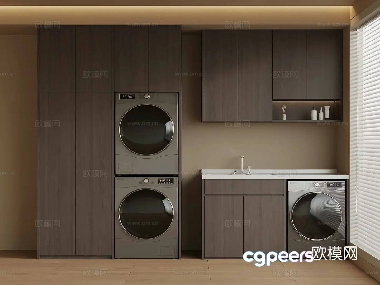 Modern Italian washing machine cabinet 3d model
