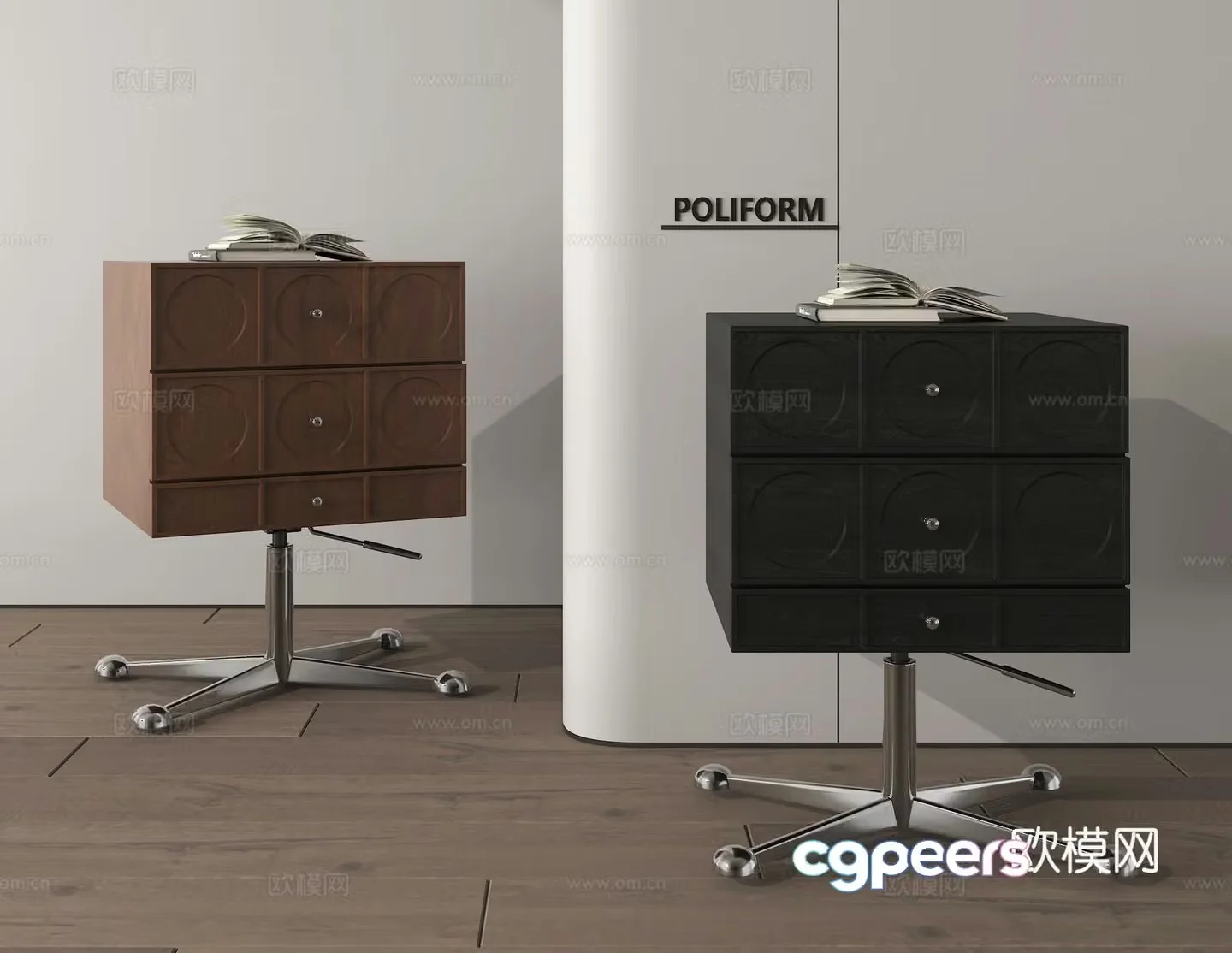 Bedside table chest of drawers 3d model