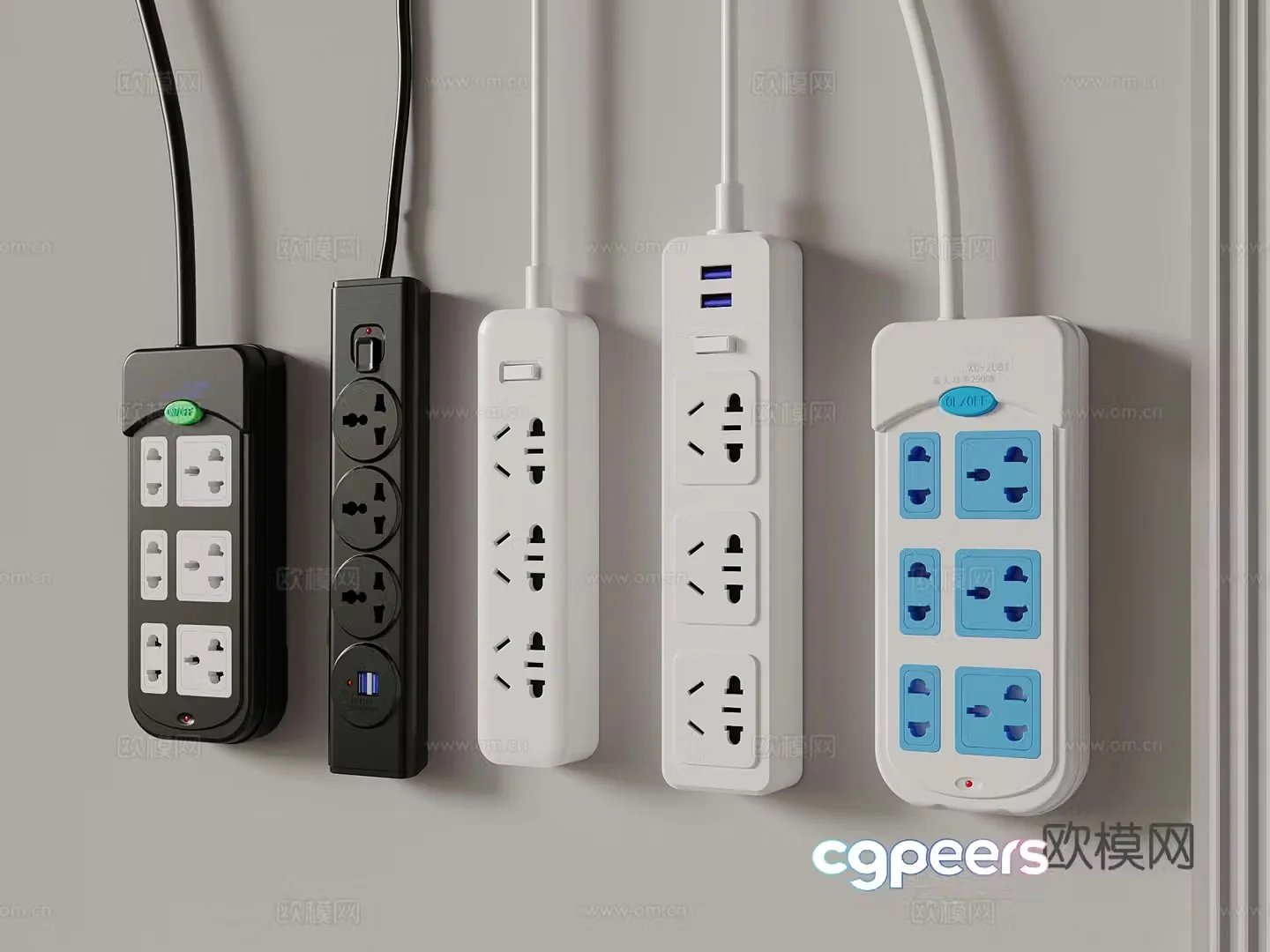 Modern socket plug-in multifunctional socket 3d model