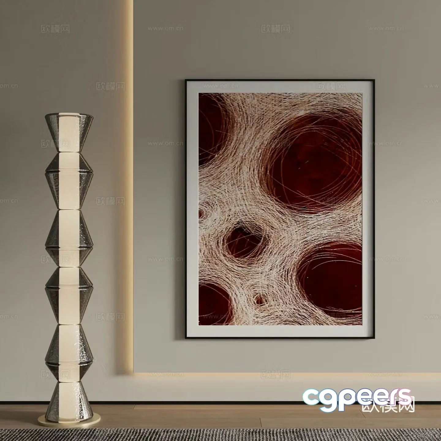 Modern abstract painting Decorative painting 3d model