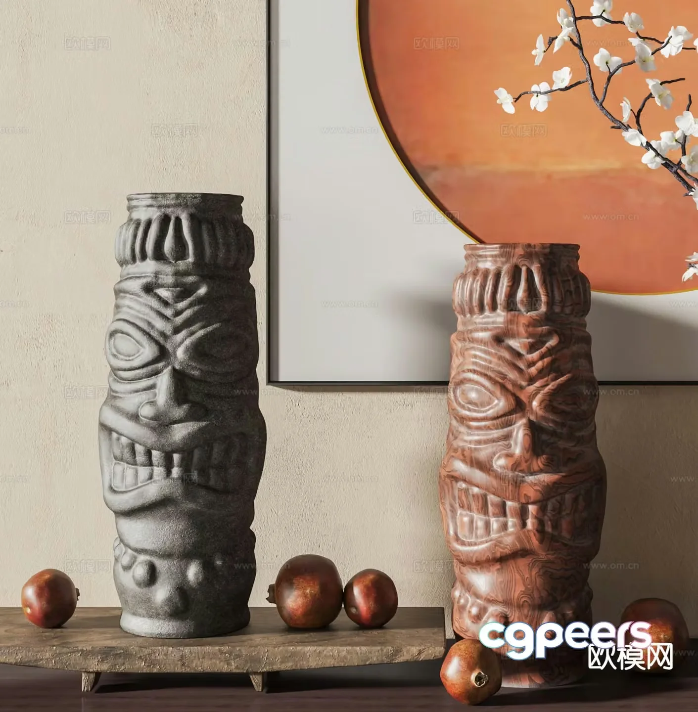 Chinese totem sculpture ornaments 3D model