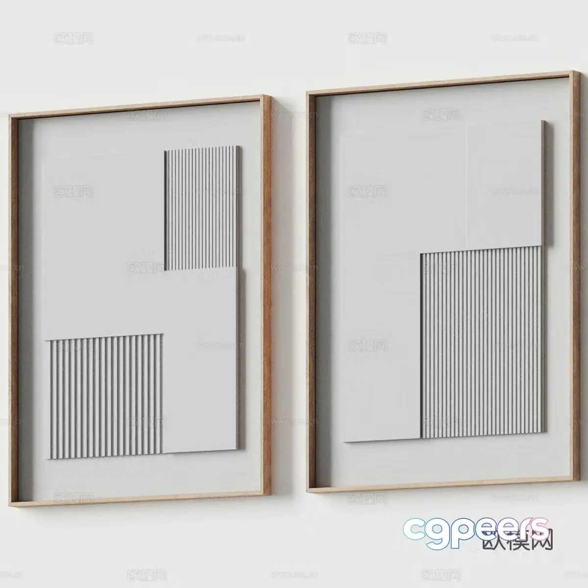 Art hanging painting decorative painting 3d model