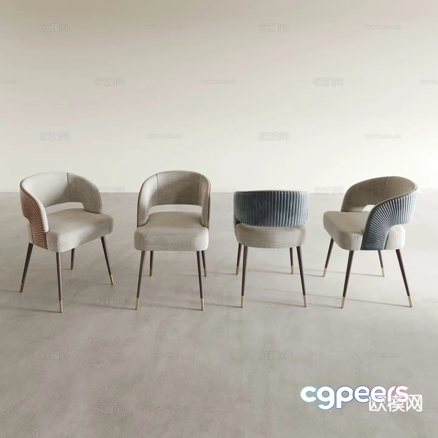 Dining chair tea chair leisure chair 3d model