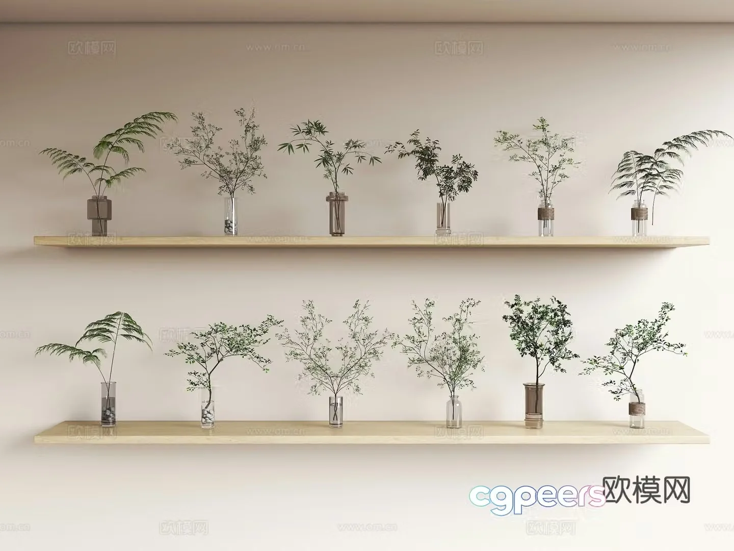Vase flower art aquatic plants glass bottle insert branches branch vase glass vase plant 3d model