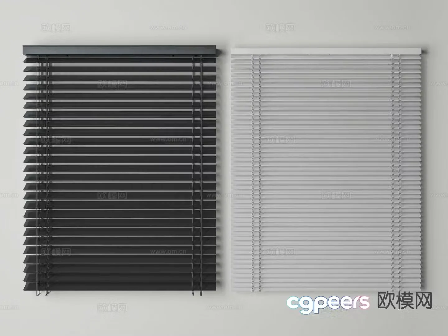 Modern curtains Venetian blinds 3d model