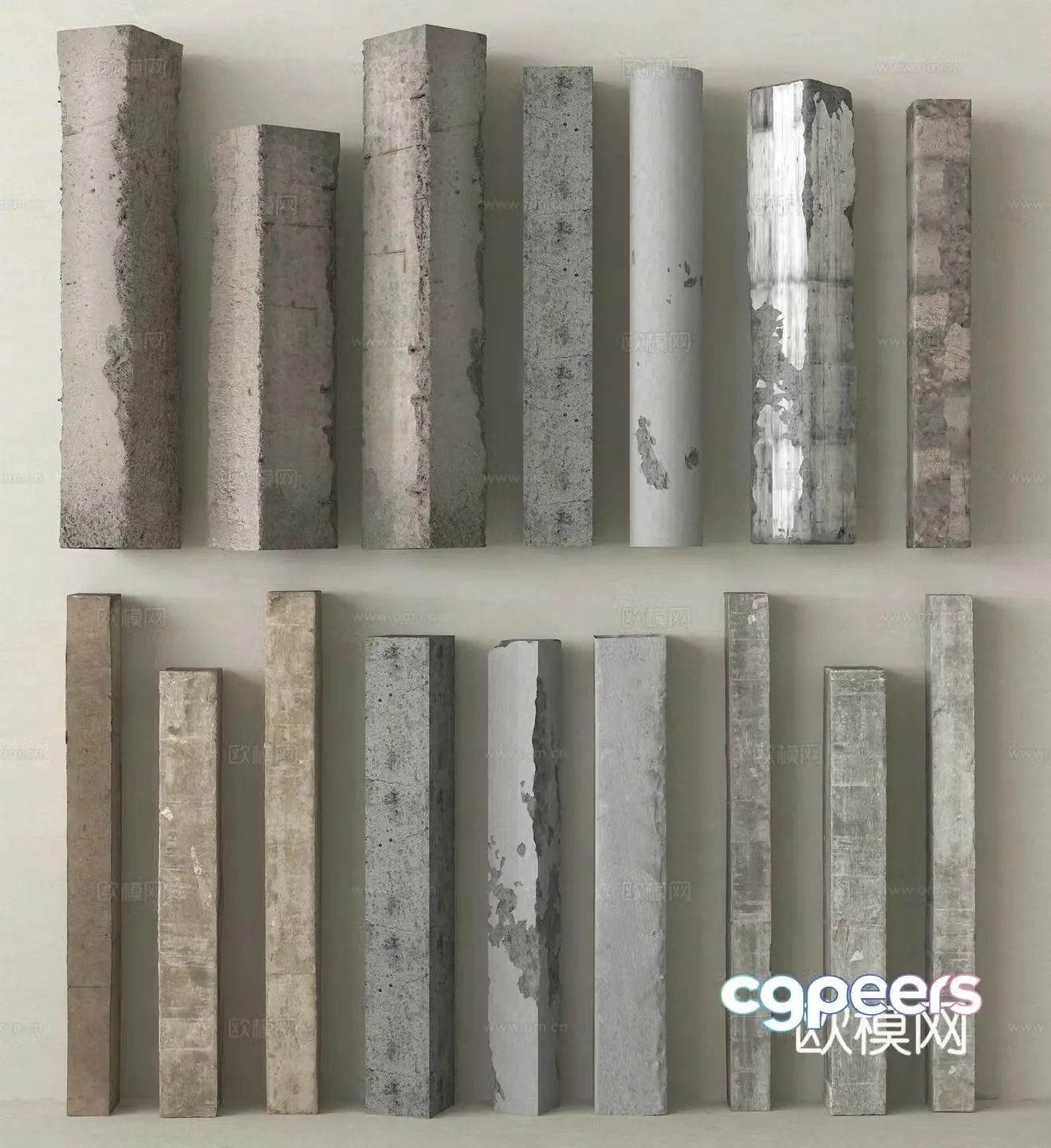 Column Square Column Cement Column Concrete Column 3D Model 3D Model