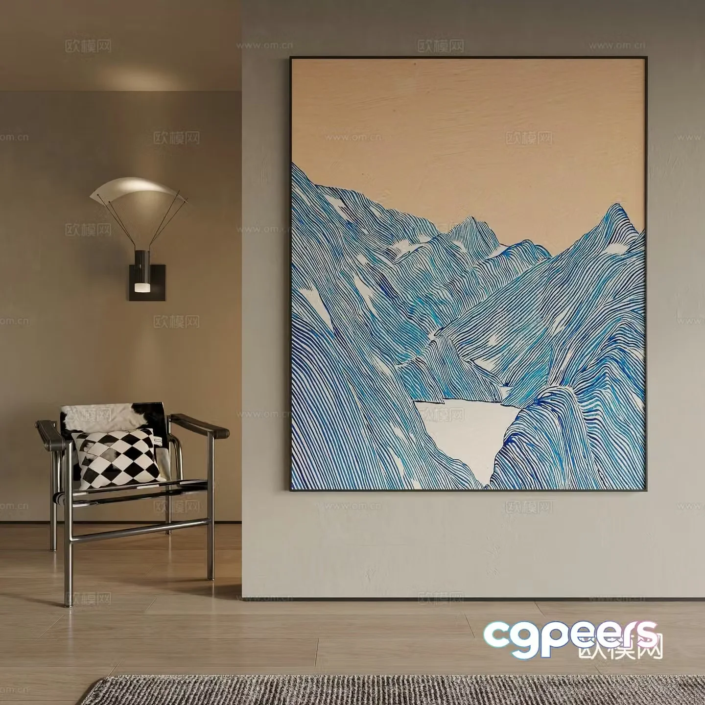Modern decorative painting 3d model