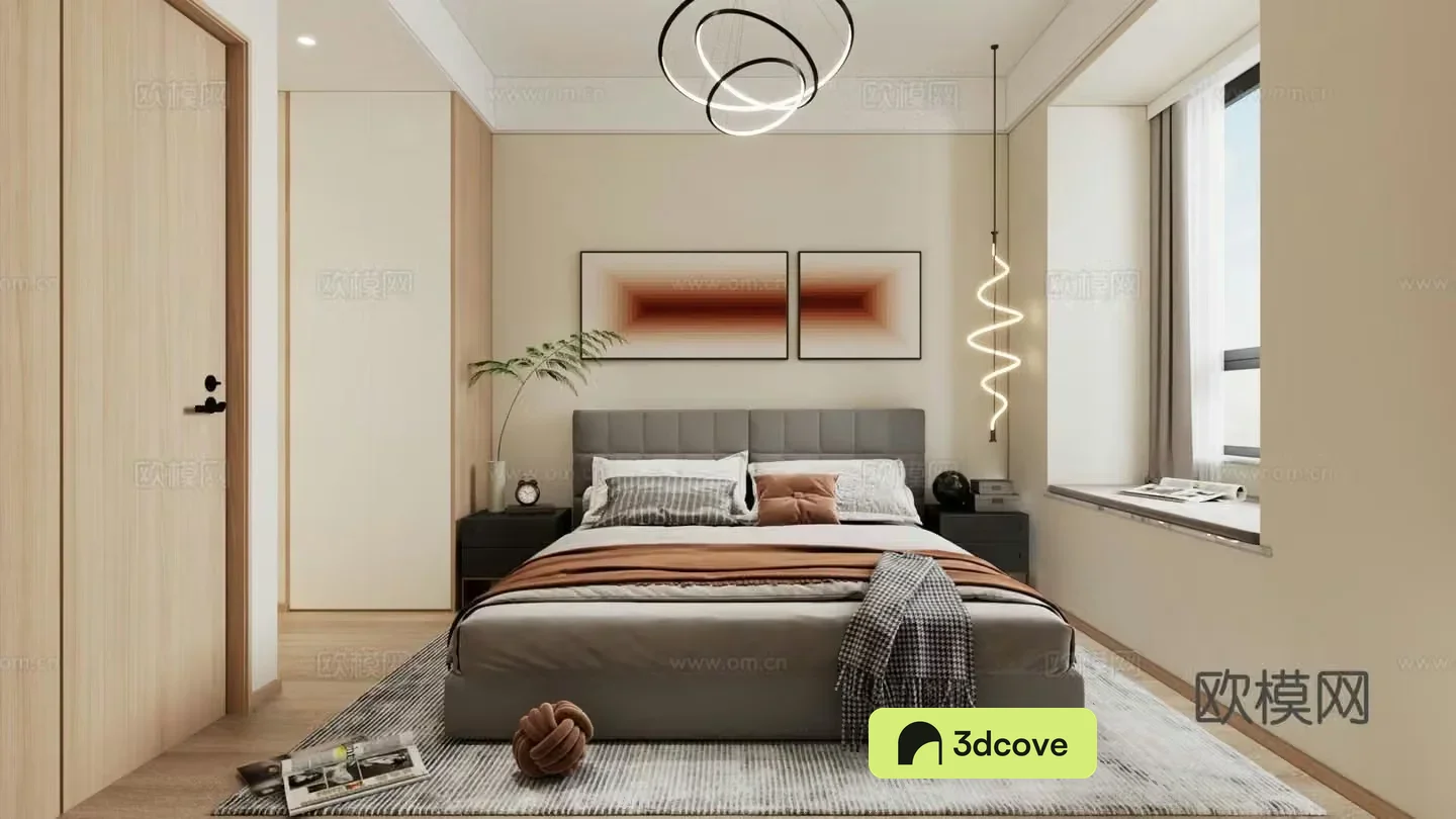 Modern minimalist bedroom