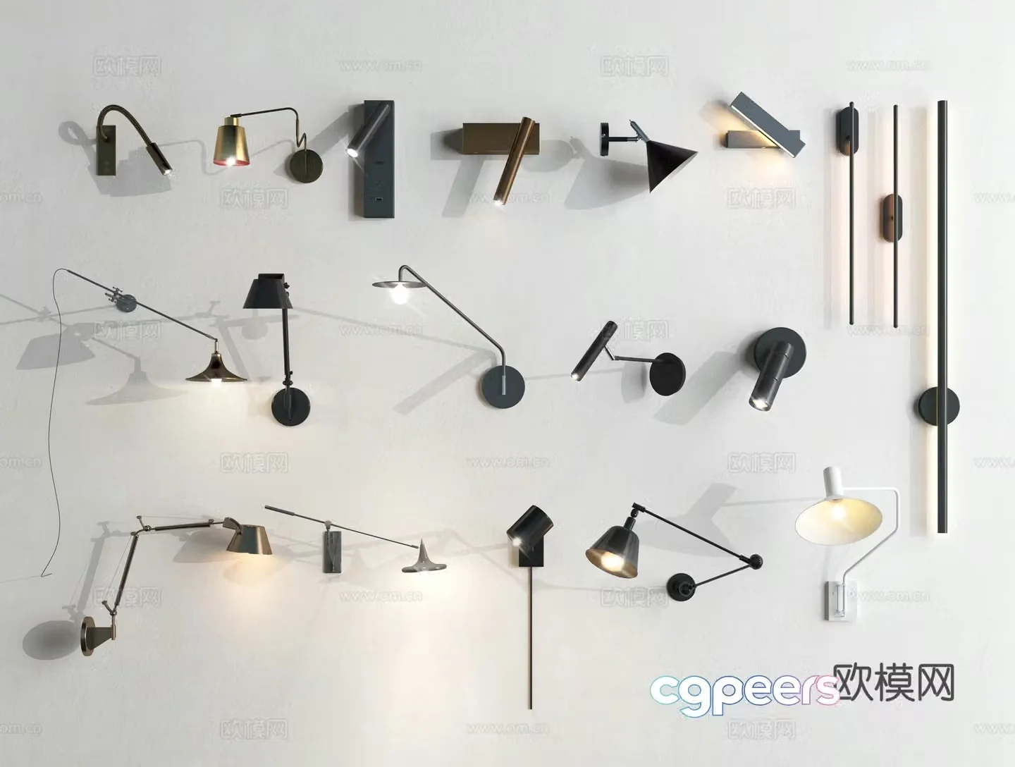 Wall lamp lamp lamp lamp round wall lamp metal wall lamp bedside wall lamp 3d model