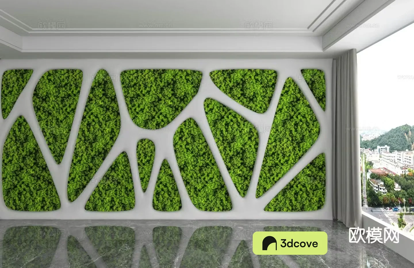 Modern background wall plant wall moss wall