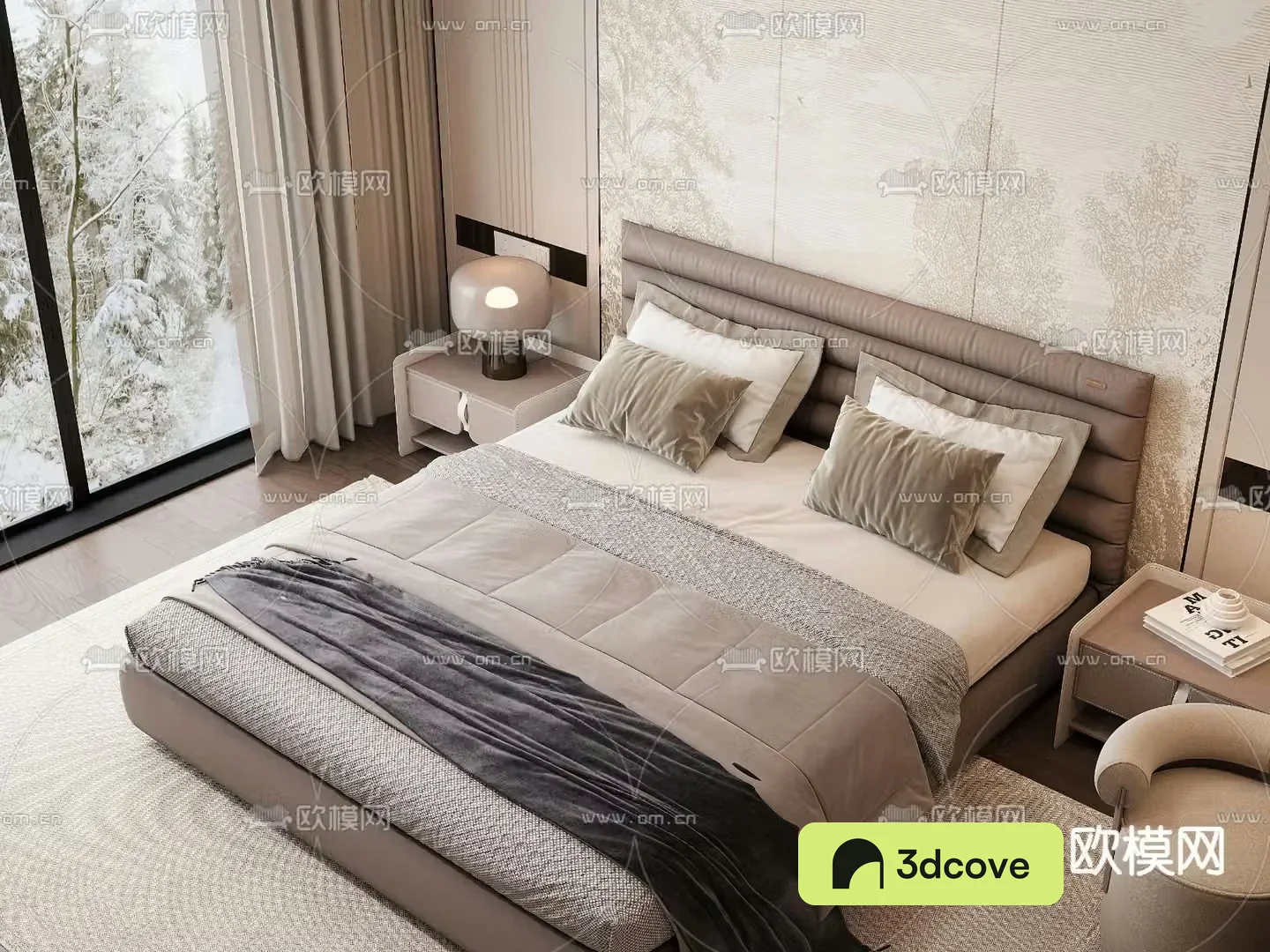 Leather double bed
