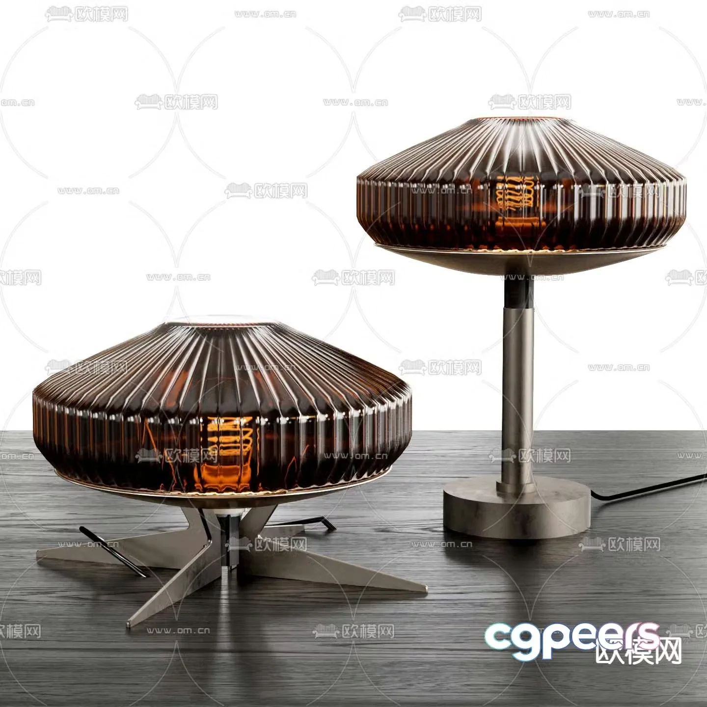 Flos glass table lamp 3d model