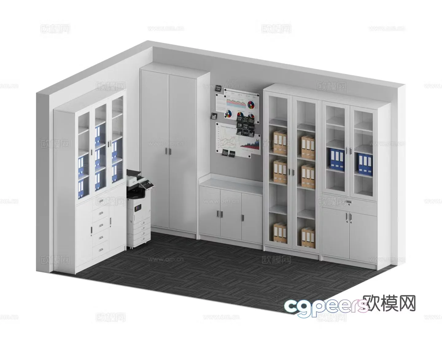 Office filing cabinet 3d model