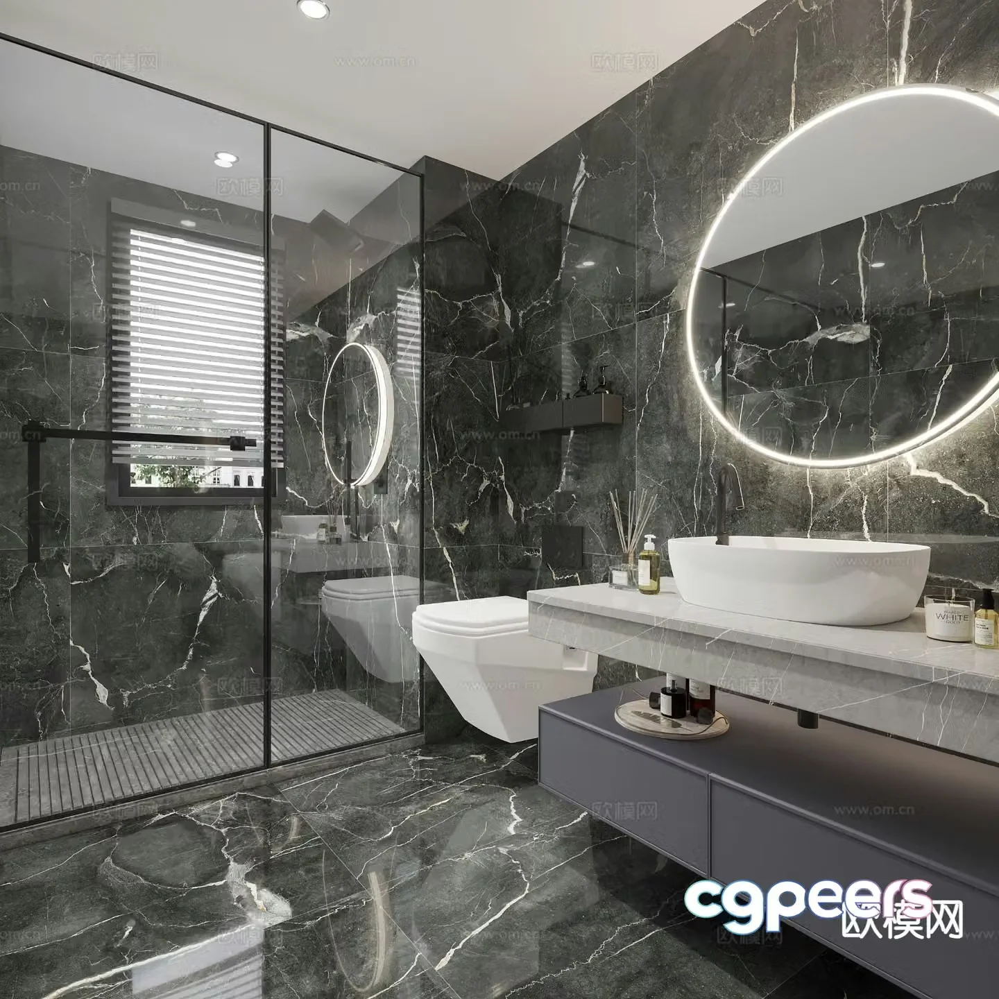 Modern bathroom bathroom toilet 3d model