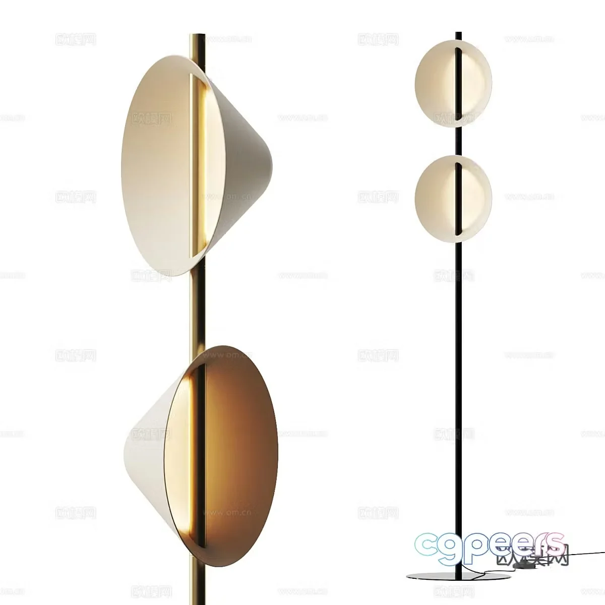 New Chinese style light luxury floor lamp 3D model