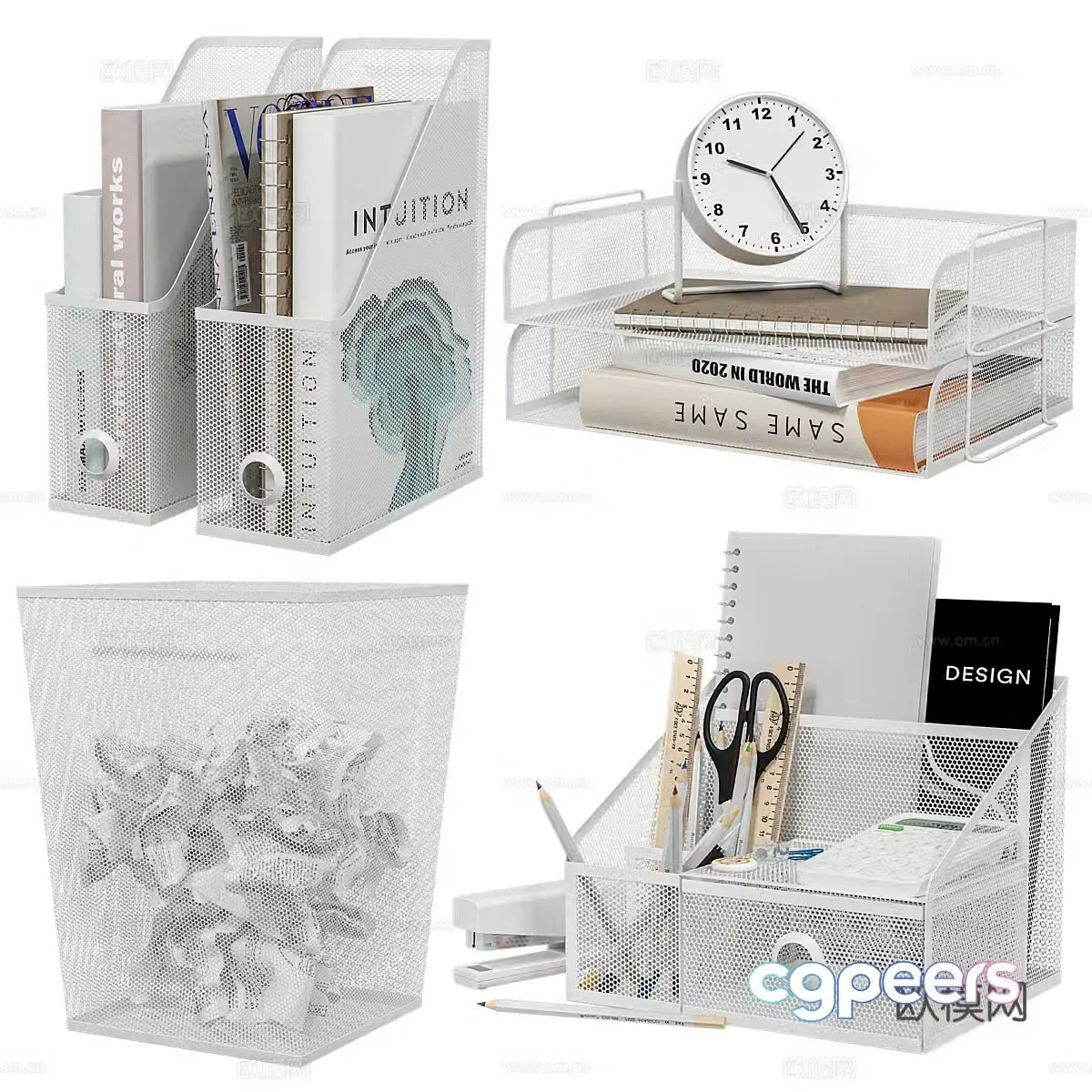 Modern office stationery Office supplies 3d model