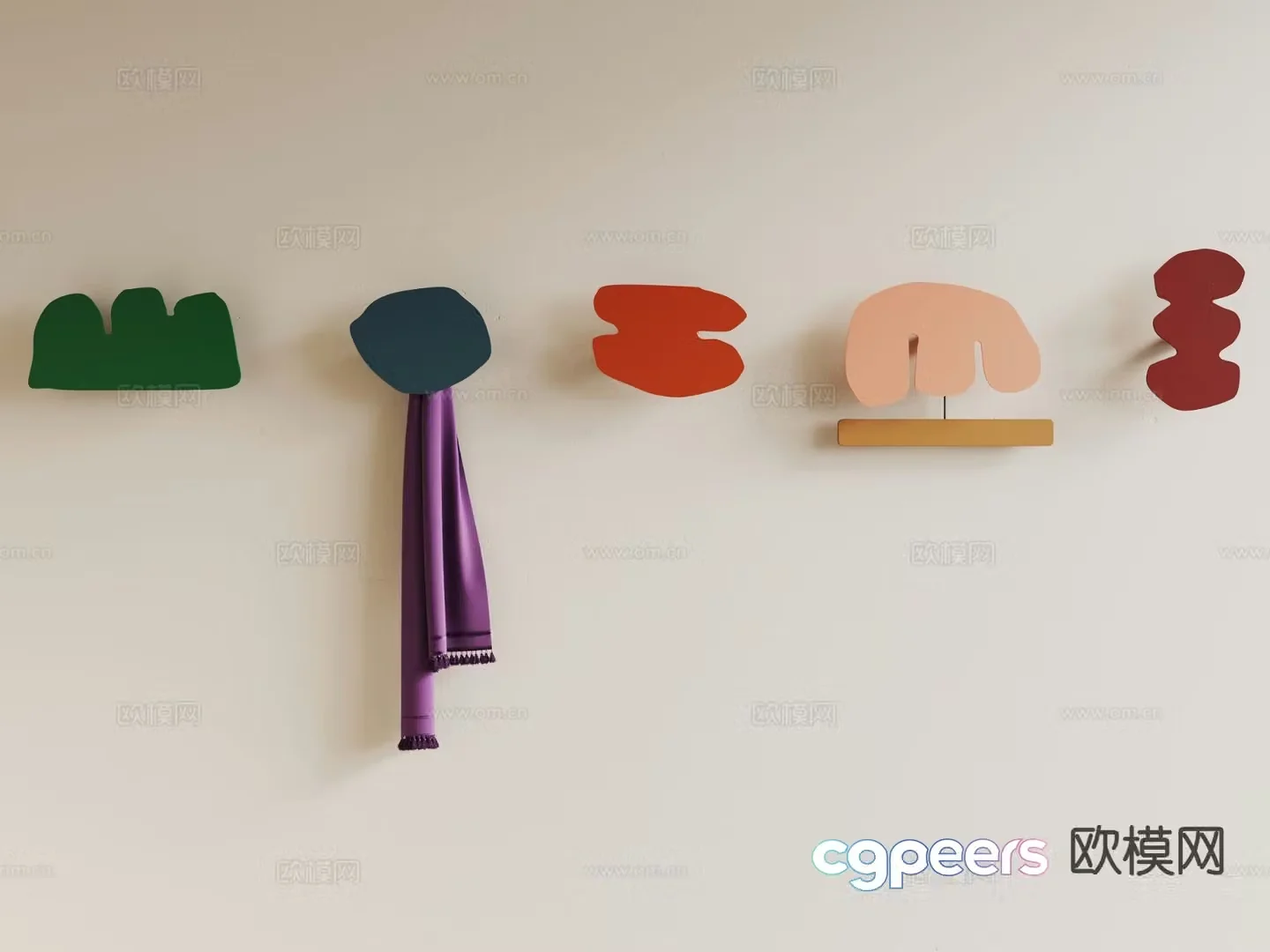 Cartoon hook children’s colorful clothes hook 3d model