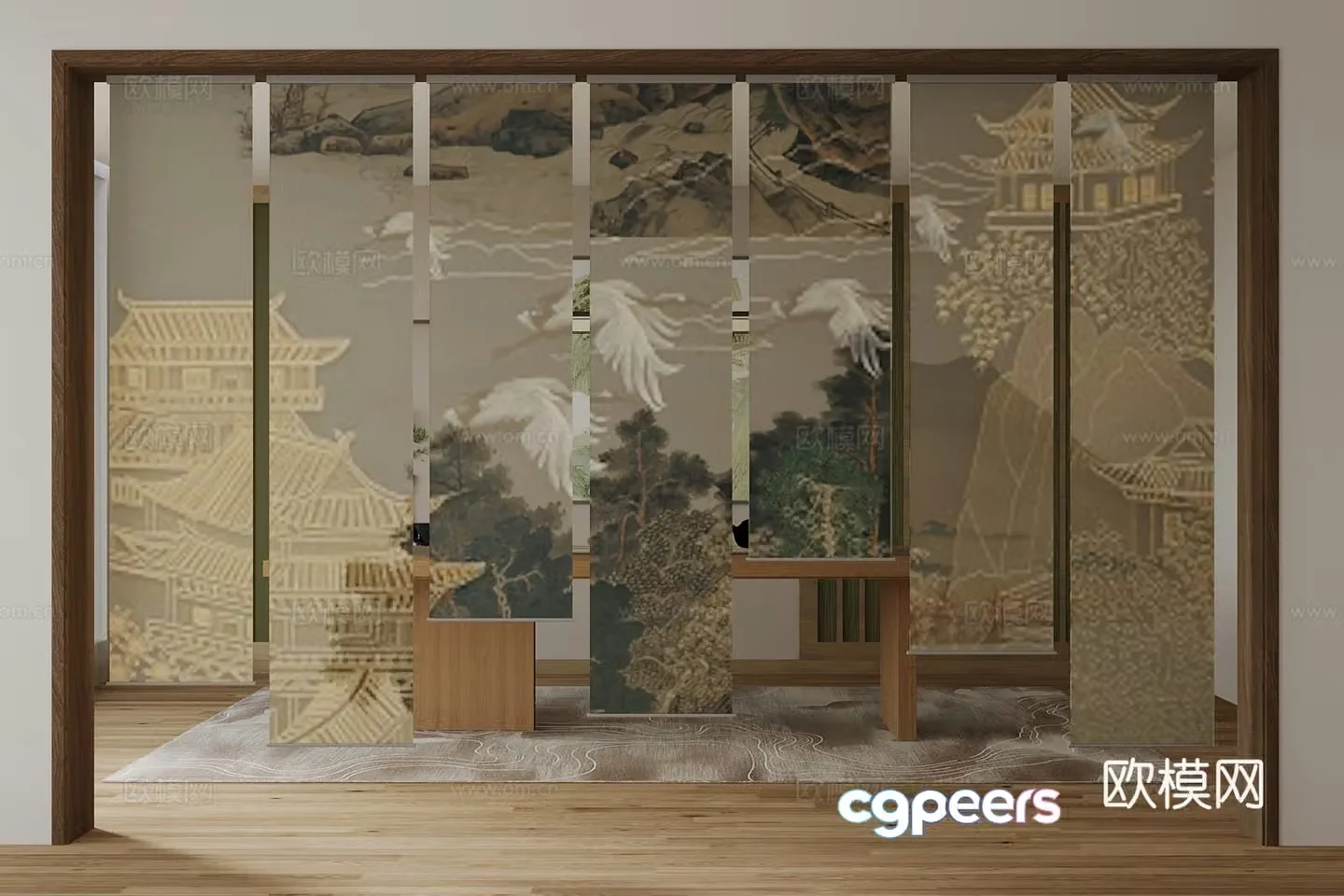 New Chinese door curtain 3D model