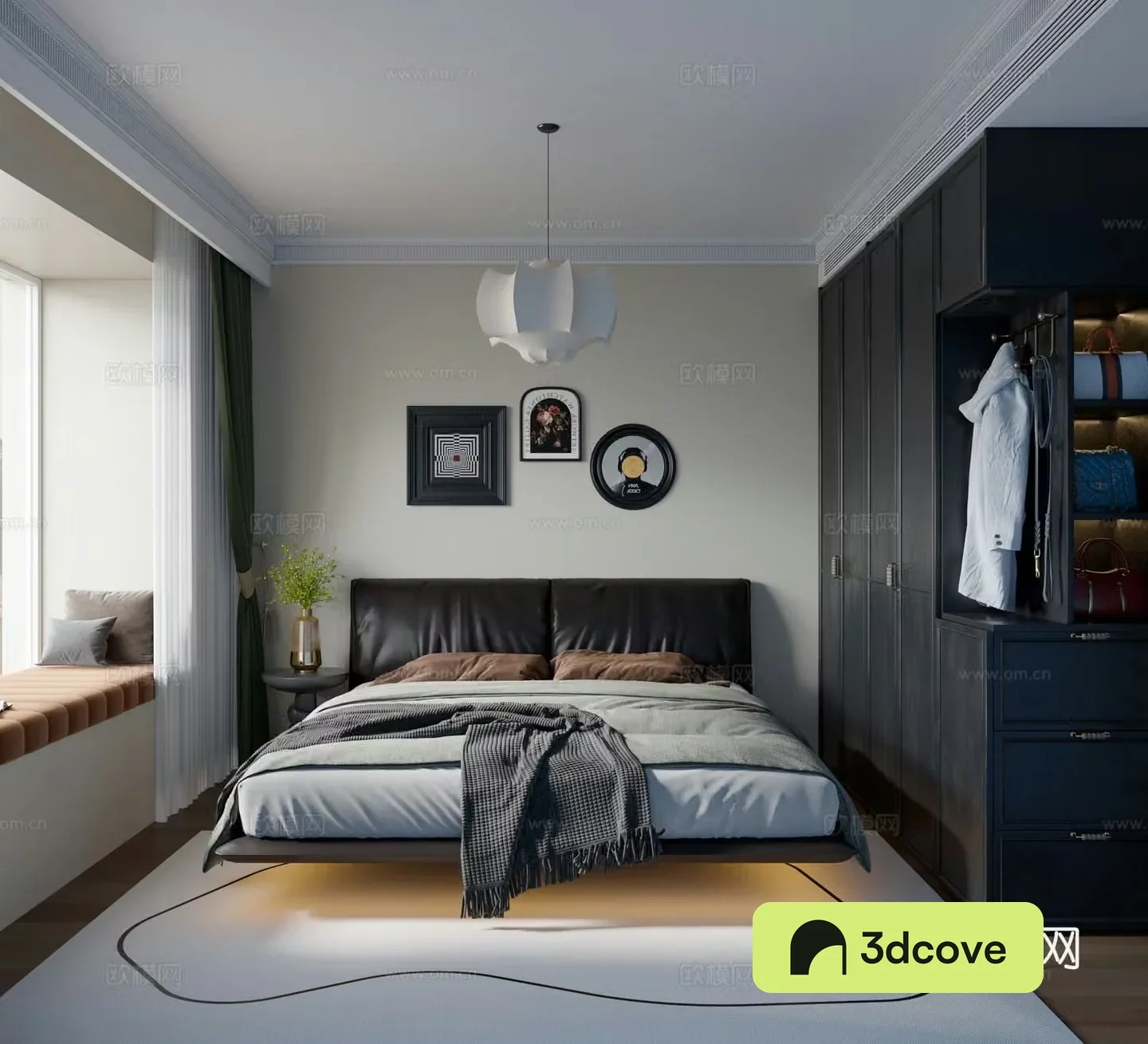 Middle-aged bedroom 3d model