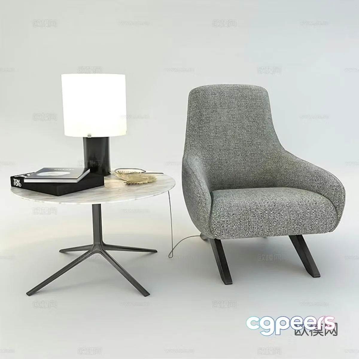 Poliform lounge chair sofa chair 3d model
