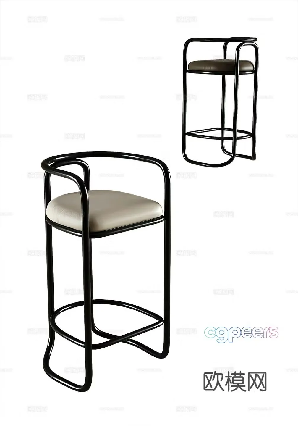 Modern bar chair 3d model