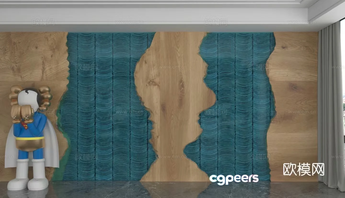 Modern background wall 3d model