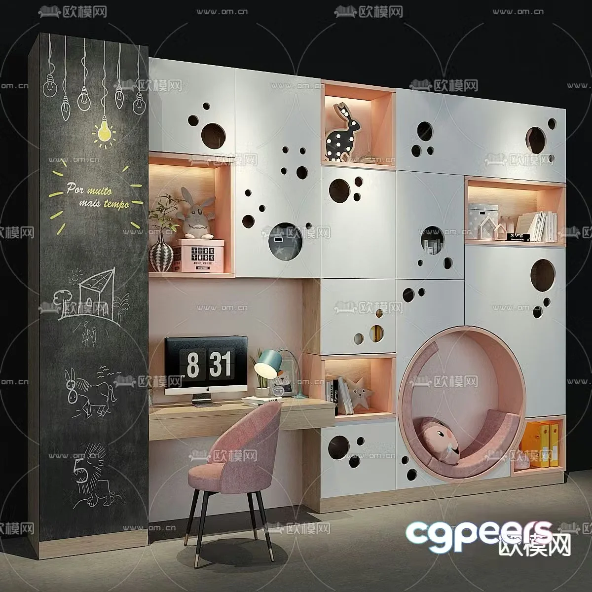 Children’s cabinet desk 3d model