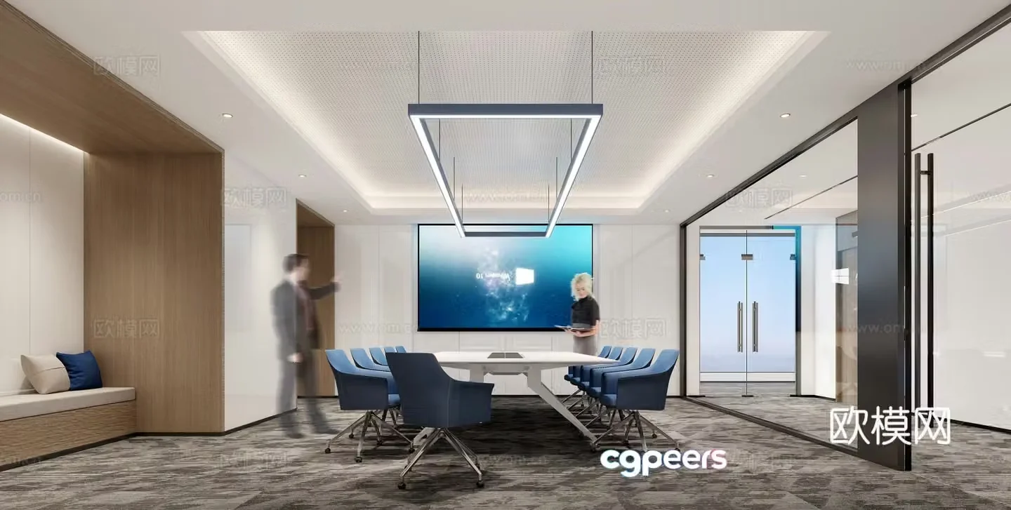 Modern office meeting room 3d model