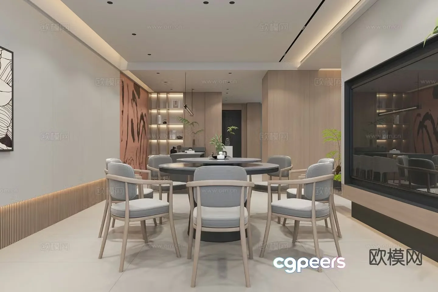 Modern guest restaurant 3d model