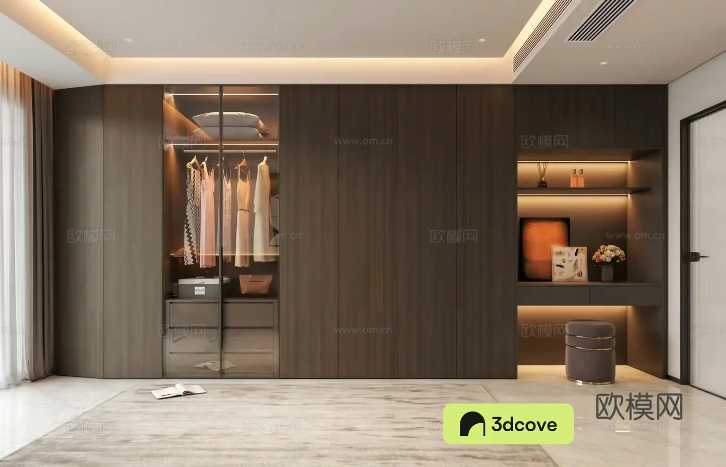 Italian light luxury master bedroom wardrobe