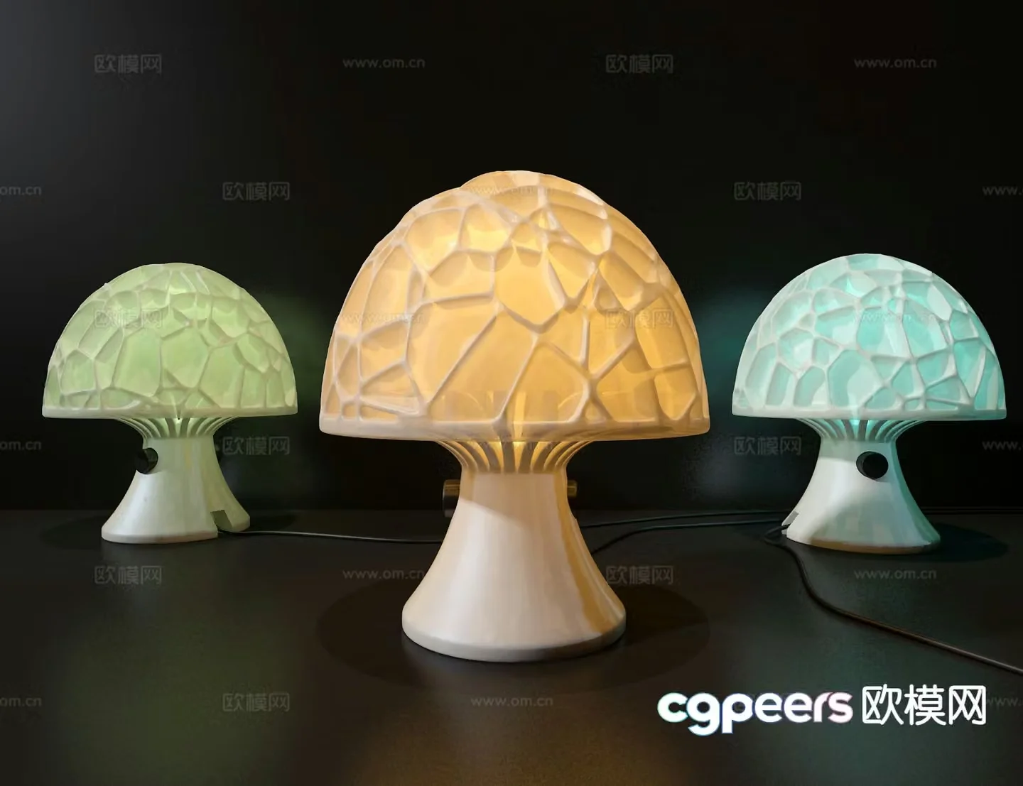 Mushroom night light decorative lamp 3d model