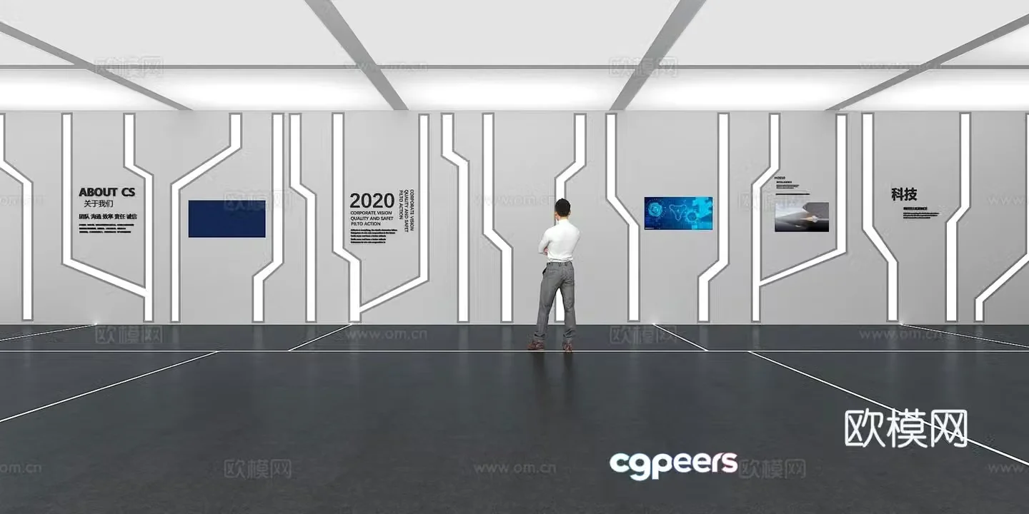 Cultural wall Corporate culture wall Display wall Classroom Exhibition hall Campus culture Corridor 3D model