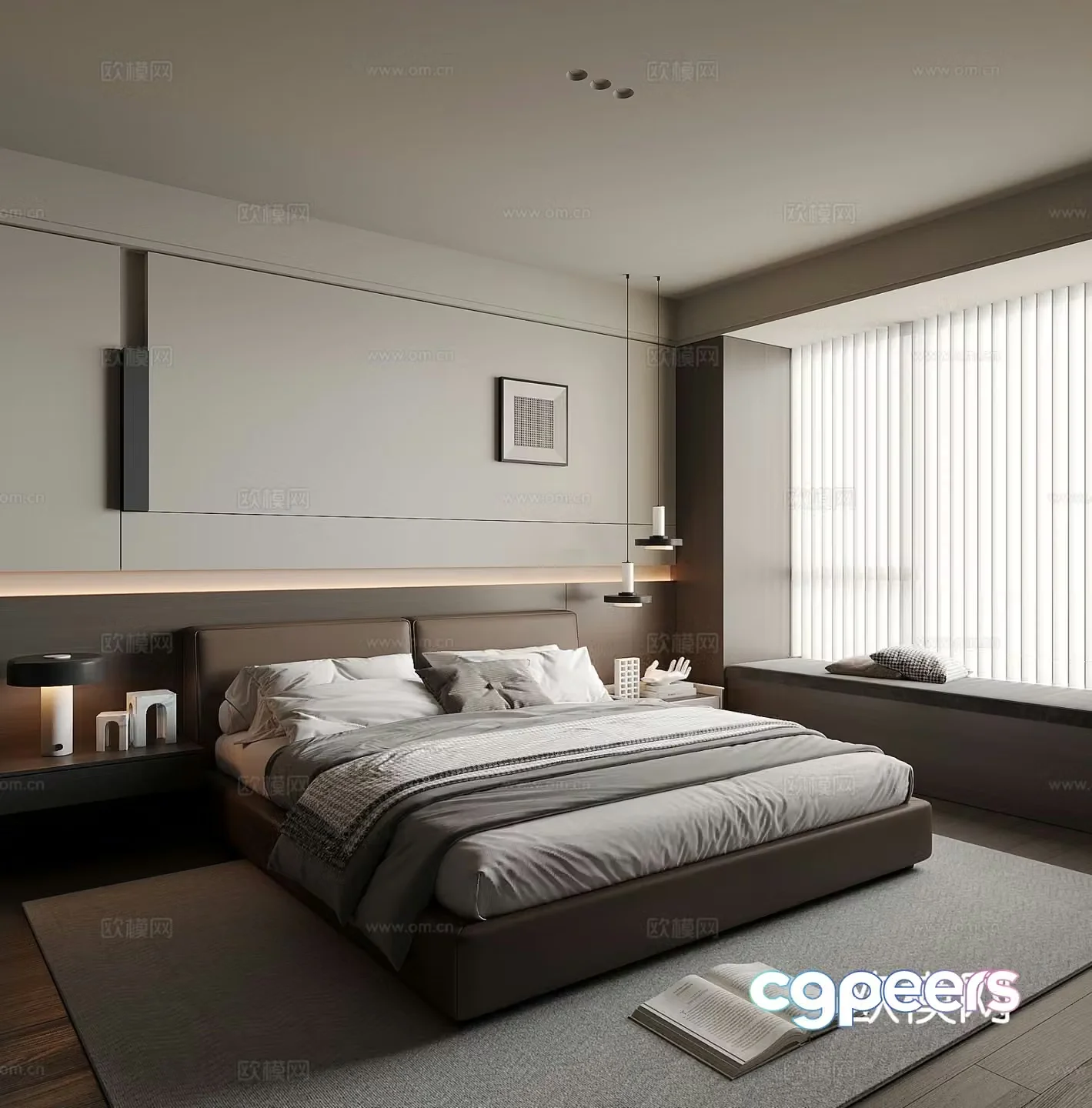 Italian style bedroom master bedroom 3d model