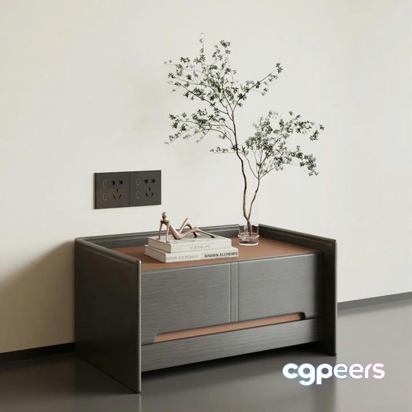 Modern Gray Sideboard 3D Model – 11068 – VRAY Render