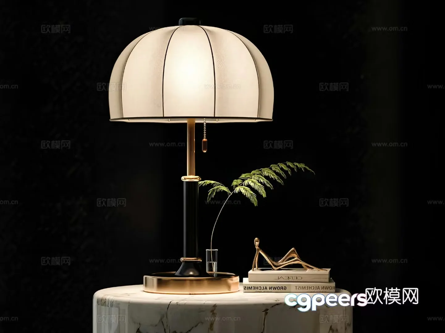 American retro desk lamp 3d model