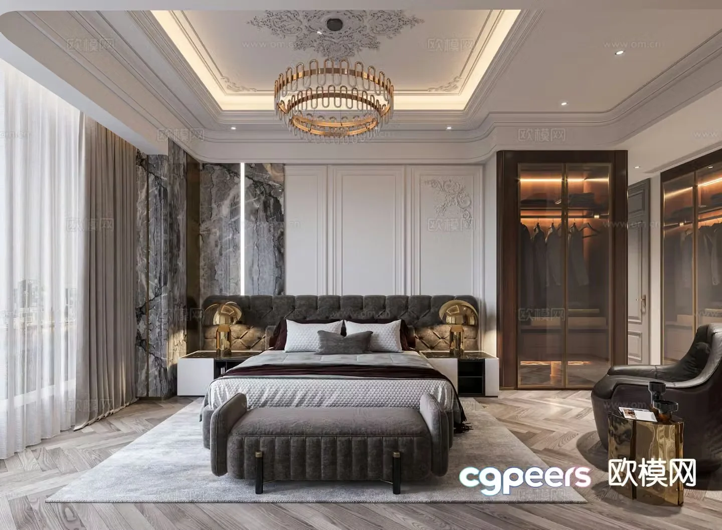 French bedroom master bedroom 3d model