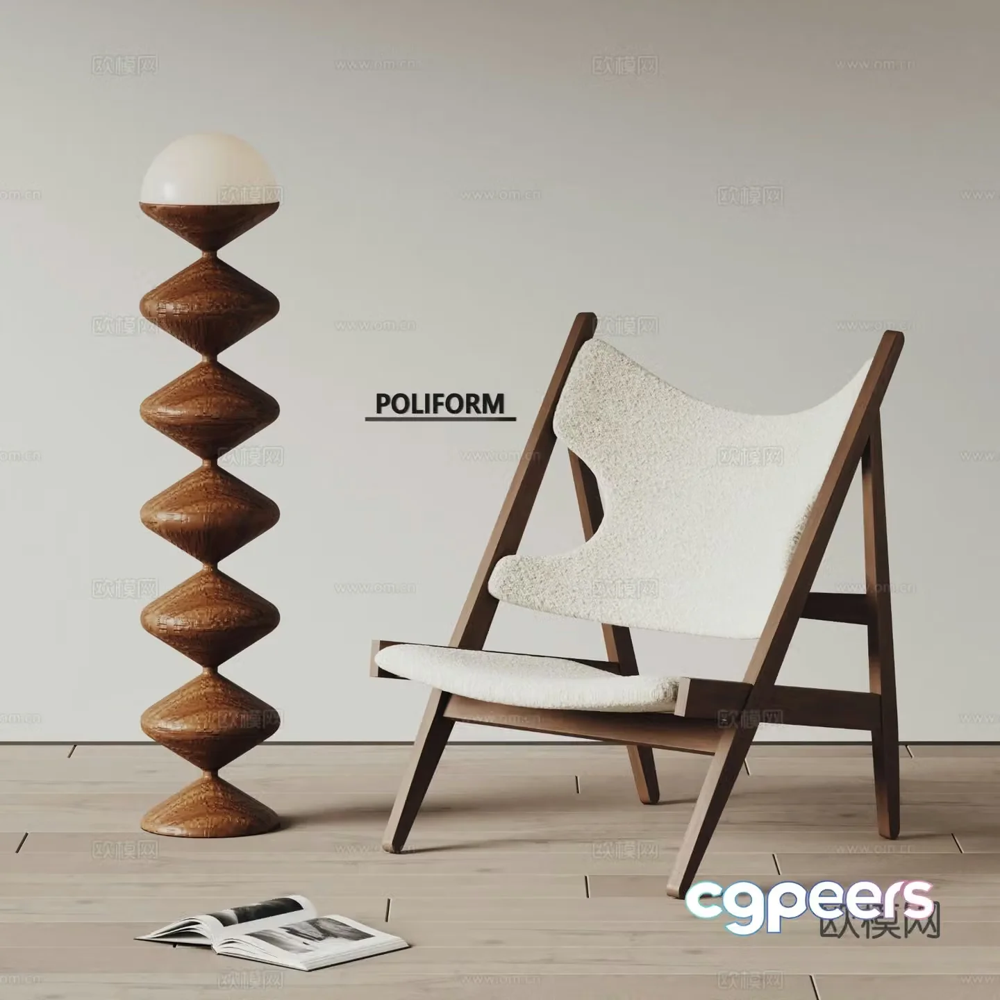 poliform lounge chair 3d model