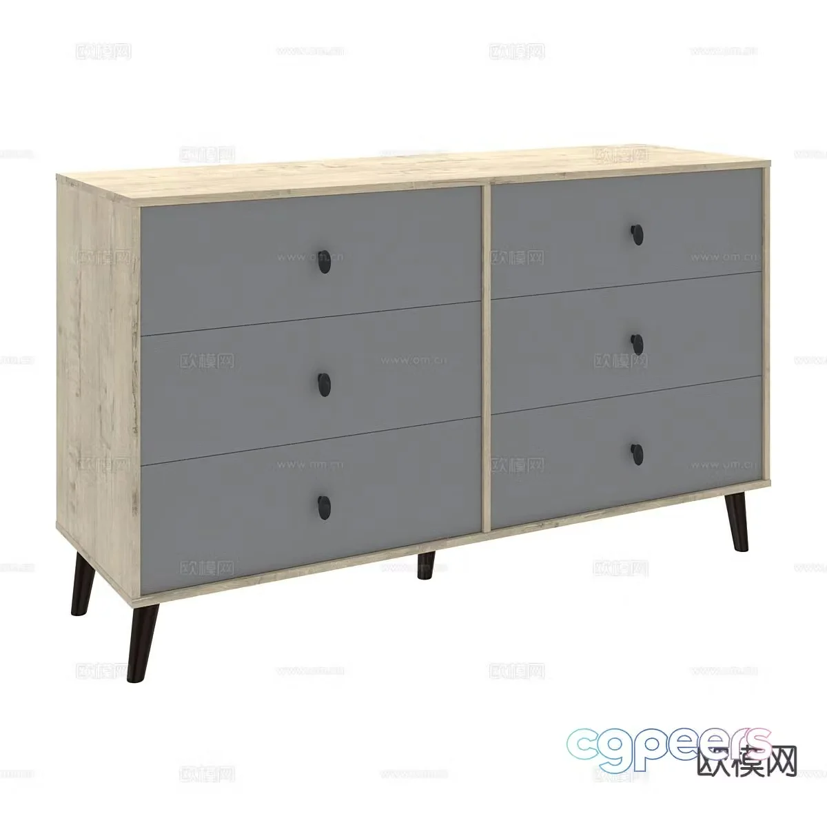 Nordic chest of drawers side cabinet 3d model
