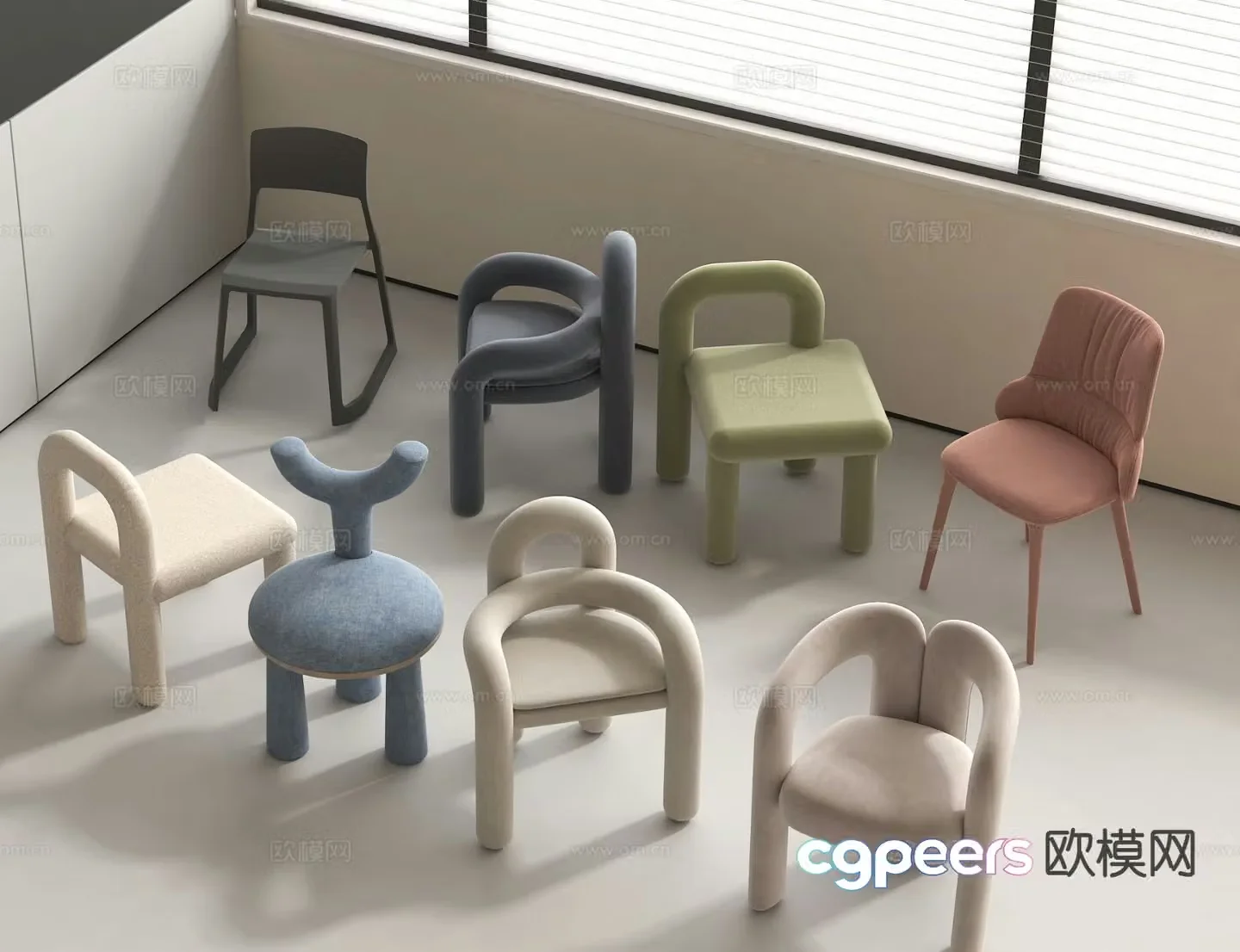 Modern chair leisure chair 3d model
